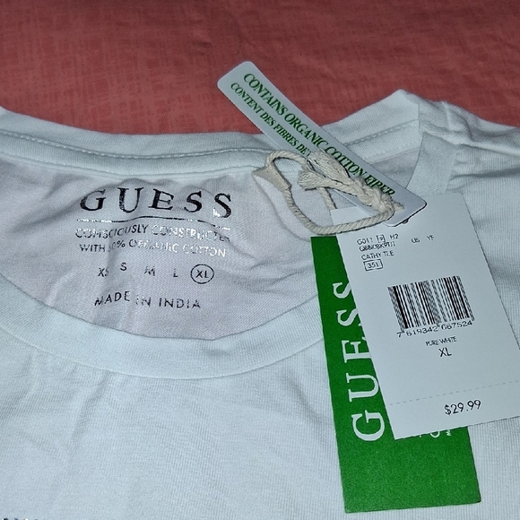 GUESS Classic White Tee with Logo - Picture 12 of 15